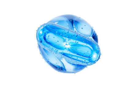 Transparent medical capsule and water bubbles, 3d rendering. 3D illustration.