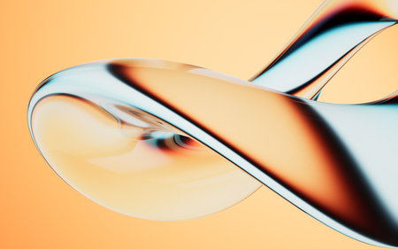 Abstract colorful gradient glass background with smooth transitions of color, 3d rendering. 3D...