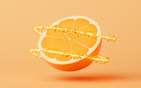 Fruit orange with sweet and refreshing taste, 3d rendering. 3D illustration.の写真素材