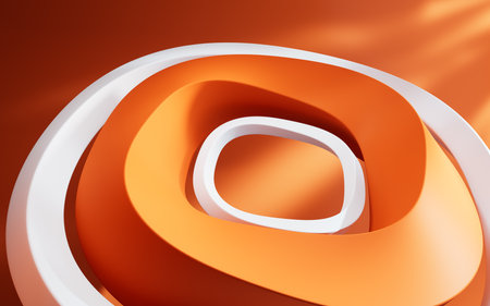 Abstract curve geometry background, 3d rendering. 3D illustration.