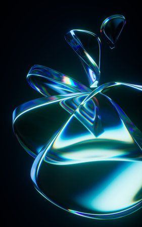 Abstract gradient glass geometry background, 3d rendering. 3D illustration.の写真素材