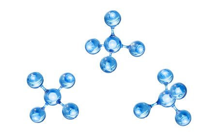 Blue biological molecules, 3d rendering. 3D illustration.の写真素材
