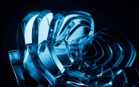 Abstract glass fragment flower background, 3d rendering. 3D illustration.の写真素材