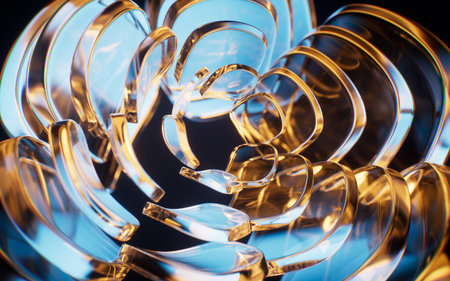 Abstract glass fragment flower background, 3d rendering. 3D illustration.の写真素材