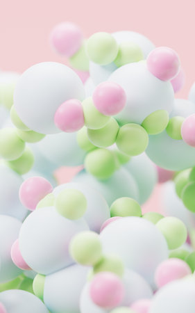 Abstract dense particles spheres background, 3d rendering. 3D illustration.