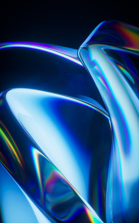 Abstract blue glass geometry background, 3d rendering. 3D illustration.の写真素材