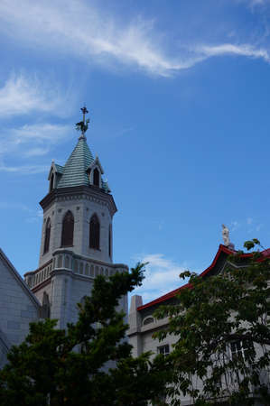 Church corner in Hakodate, Japanのeditorial素材