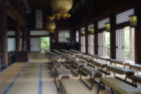 chanting hall in the Golden Pavilion,Japanのeditorial素材