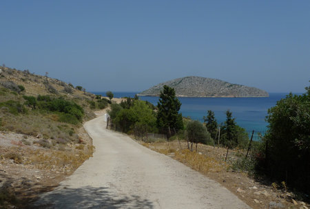 Coast of the island of Leros, Greece in summer.の写真素材