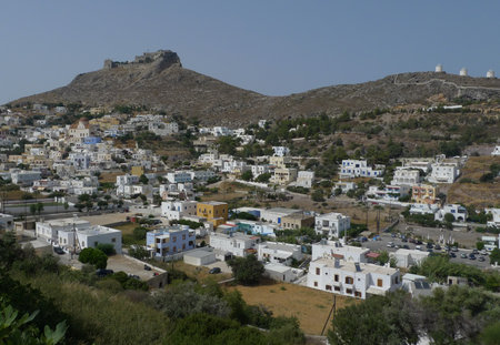 The historical castle of Leros, situated on Pityki Mountain, above Agia Marina town, the capital of...