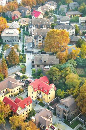Higher angle view of residential areas