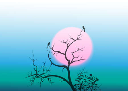 Evening atmosphere And beautiful lightのイラスト素材