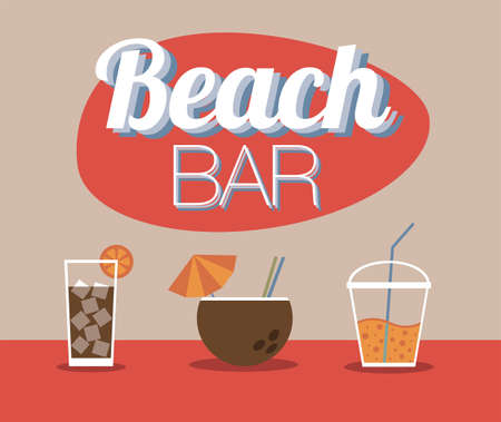 Beach Bar and drinksのイラスト素材