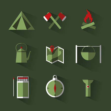 Camping inventory setのイラスト素材