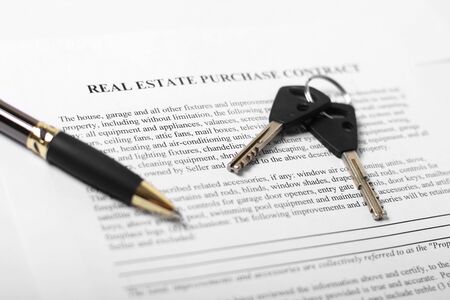 Keys and contract. Real estate conceptual image.の写真素材