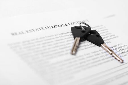 Keys and contract. Real estate conceptual image.