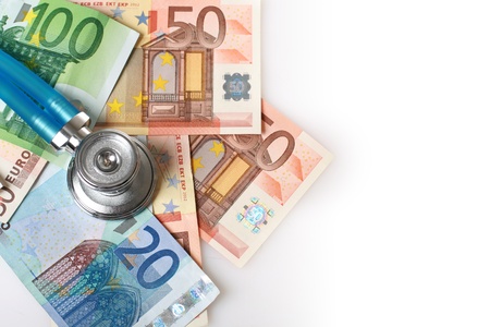Stethoscope and euro money.の写真素材
