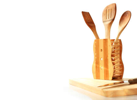 Kitchen utensil. Set of kitchen utensil made from wood.の写真素材