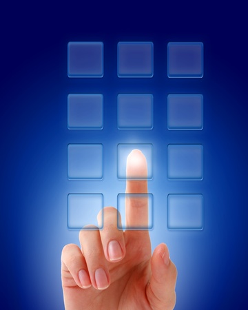 Type access code concept.Over blue background.の写真素材