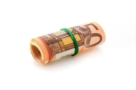 Euro money isolated over white background 