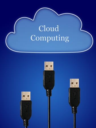 Cloud computing concept. Photo collage.の写真素材