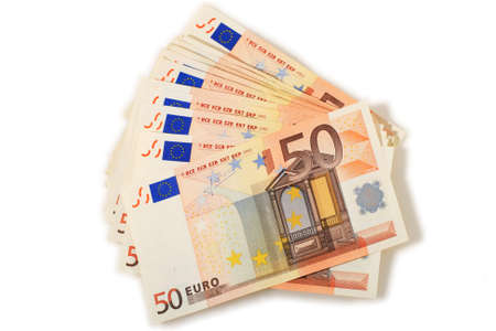 Euro money isolated over white background.