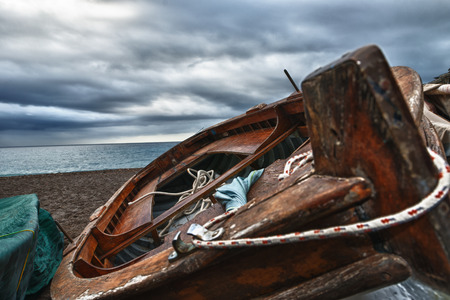 Boat Positano, the Amalfi Coast town located in the Campania region in Italyの写真素材