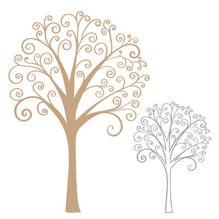 Abstract stylized tree. Hand drawn vector illustration.のイラスト素材