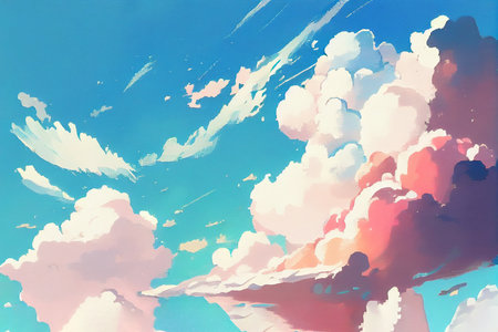 Pastel color of sky background. Generative ai.の素材
