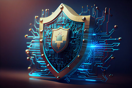 Business in internet cyber security concept. Generative AIの素材