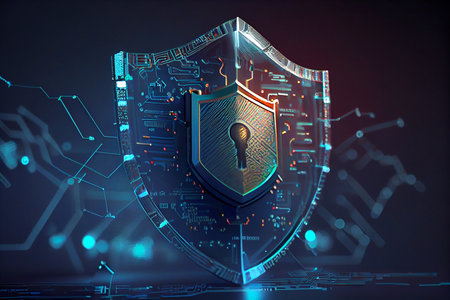 Business in internet cyber security concept. Generative AIの素材