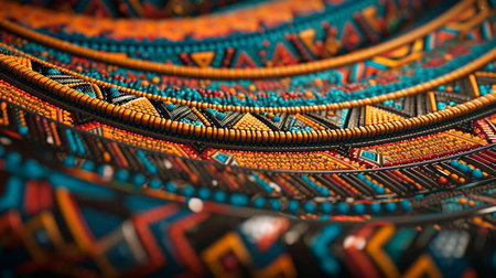 African tribal pattern in colorful. Generative AI illustratorの素材