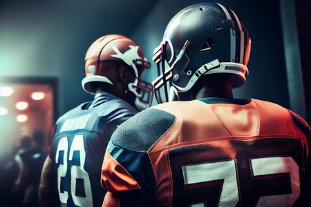 American football players in a super bowl game, generative aiの素材