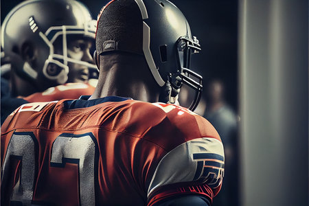 American football players in a super bowl game, generative aiの素材
