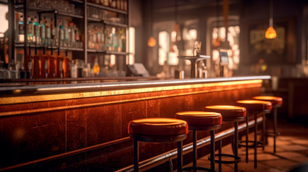 Bar counter blurred background bar. Generative AI illustratorの素材