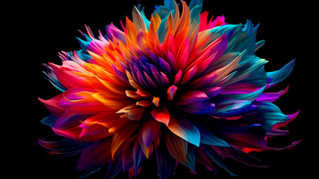 Beautiful abstract colorful flower design. Generative AI illustratorの素材