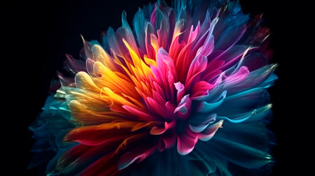 Beautiful abstract colorful flower design. Generative AI illustratorの素材
