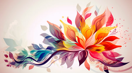 Beautiful abstract colorful flower design. Generative AI illustratorの素材