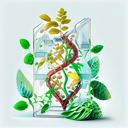 DNA from plants. Generative AIの素材