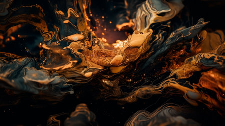 Beautiful abstract fluid art background texture. ink and gold mixed texture. Generative AI illustratorの素材