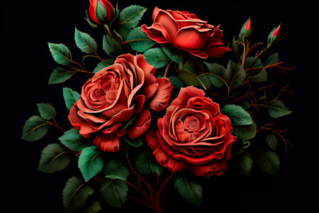 Bouquet of red roses.Generative AIの素材