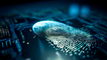 Digital fingerprint. Generative AI illustratorの素材