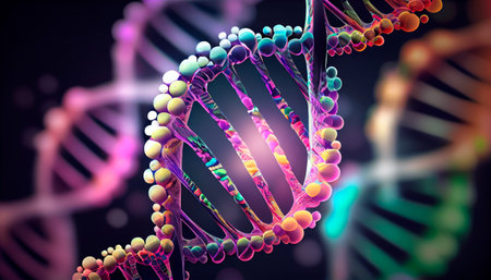 DNA sequence visualization. Generative AI technologyの素材