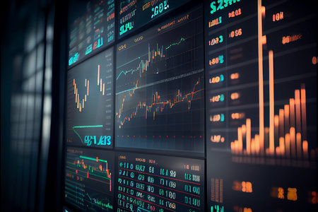 Market trading investment  graph. Finance and economy concept. Generative aiの素材