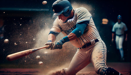 Hitting a home run. Generative AI technologyの素材