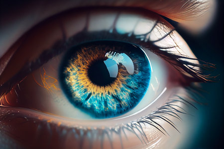 Human blue eye close up. Generative AIの素材