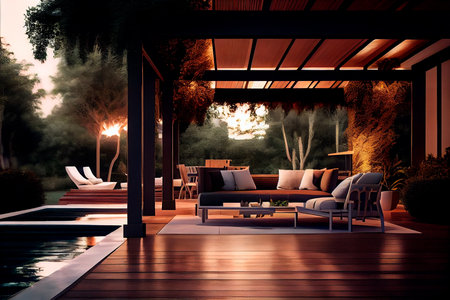 Garden interior design. AI generativeの素材