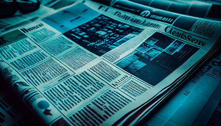 Newspaper Texture Background, Retro Print Abstract. Generative AIの素材
