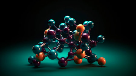 3d illustration of a molecular structure on a smooth background. Generative AI illustratorの素材