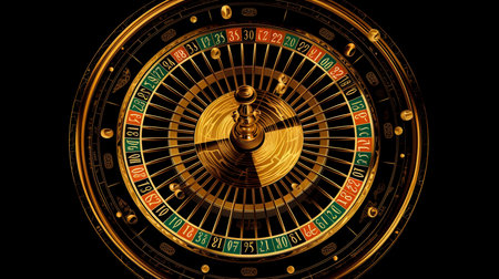 Banner Casino Las Vegas game roulette wheel spinning. Generative AI illustratorの素材